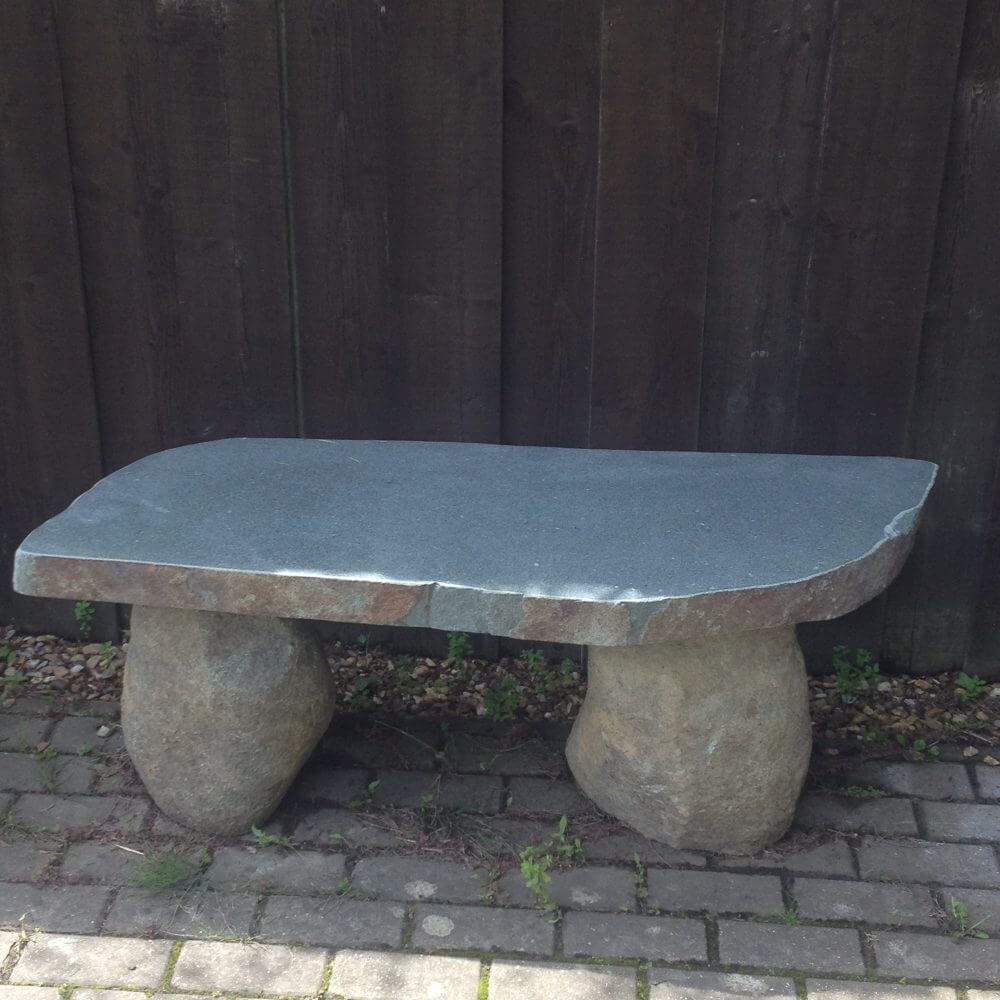 Natural Japanese stone bench - Build a Japanese Garden UK